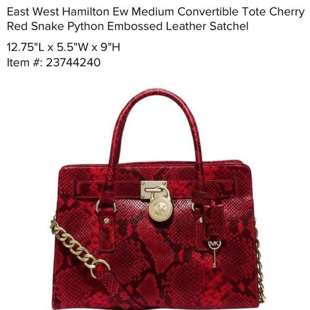 (NWT) Michael Kors Hamilton Python Embossed Bag